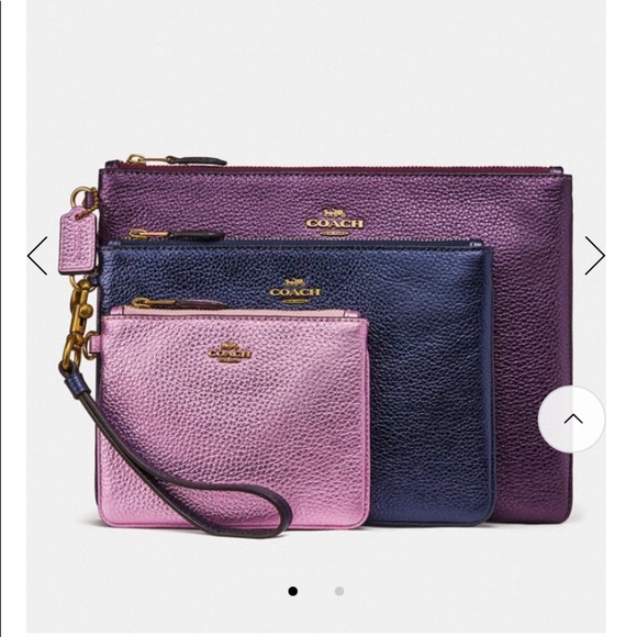 Coach leather Triple Pouch In Colorblock - Picture 2 of 3